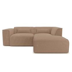 Ecksofa NUNA mit 4 Sitzplätzen, braun, Cord