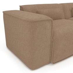 Ecksofa NUNA mit 4 Sitzplätzen, braun, Cord