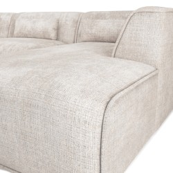 Ecksofa rechts feststehend NUNA 5/6-Sitzer Stoff beige