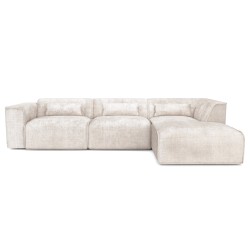 Ecksofa rechts feststehend NUNA 5/6-Sitzer Stoff beige