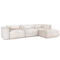 Ecksofa rechts feststehend NUNA 5/6-Sitzer Stoff beige