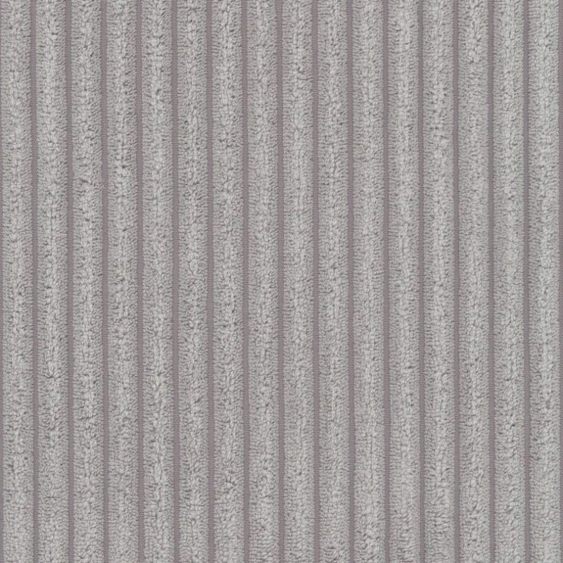 Canapé d'angle droit fixe NUNA 5/6 places velours côtelé gris