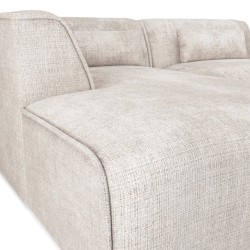 Ecksofa links NUNA 4-Sitzer, beigefarbener Stoff