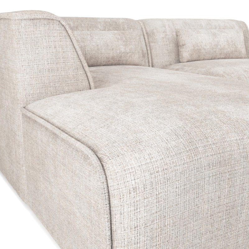 Ecksofa links NUNA 4-Sitzer, beigefarbener Stoff