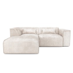 Ecksofa links NUNA 4-Sitzer, beigefarbener Stoff