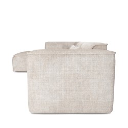 Divano angolare fisso sinistro NUNA 5/6 posti in tessuto beige