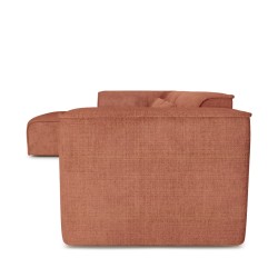 Divano angolare fisso NUNA a 5/6 posti in tessuto terracotta