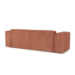 Canapé droit fixe NUNA 3 places tissu terracotta