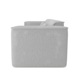 Divano fisso NUNA a 3 posti in velluto a coste grigio