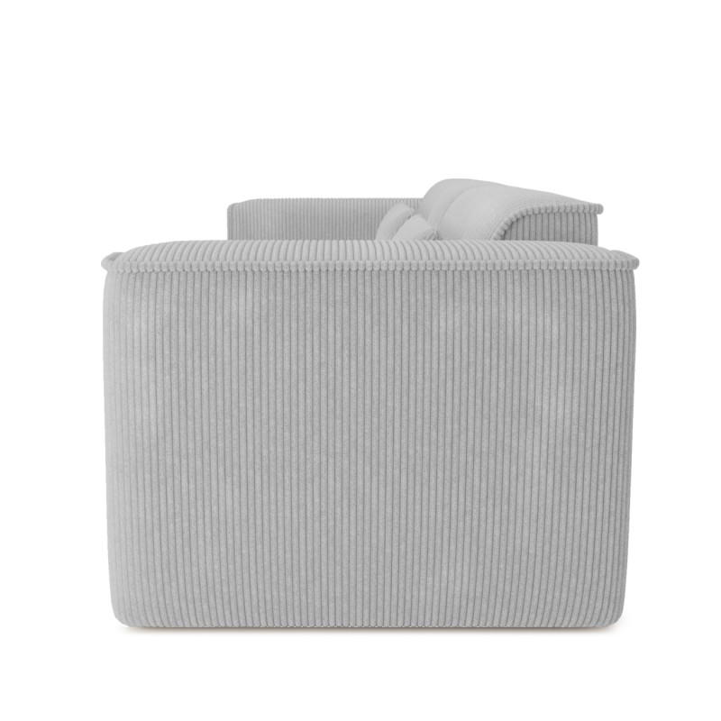 Divano fisso NUNA a 3 posti in velluto a coste grigio