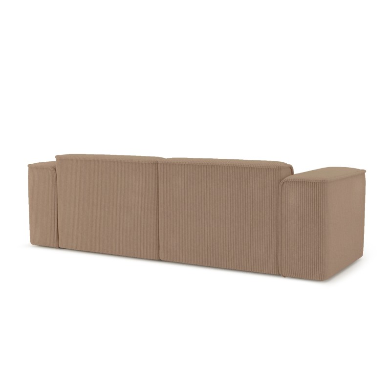 Divano fisso NUNA a 3 posti in velluto a coste marrone