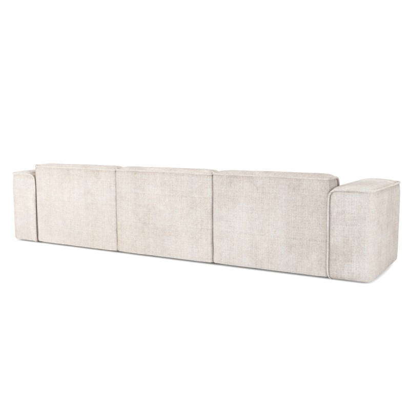 Divano fisso NUNA a 4/5 posti in tessuto beige