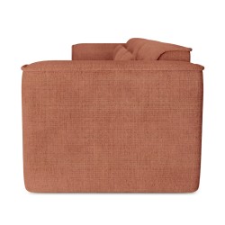Divano fisso NUNA 4/5 posti in tessuto terracotta