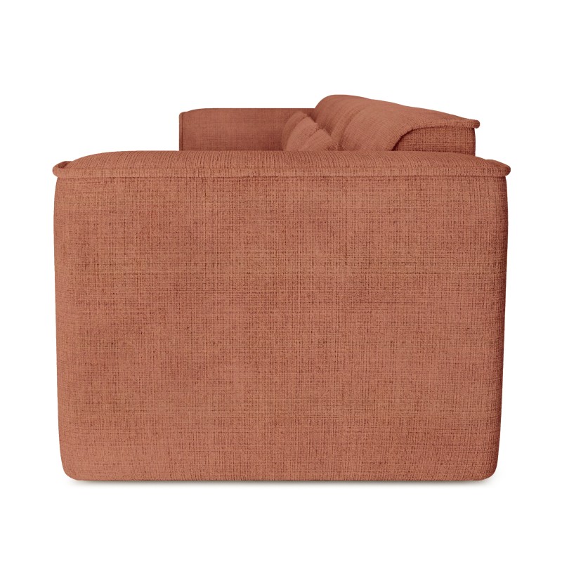 Divano fisso NUNA 4/5 posti in tessuto terracotta