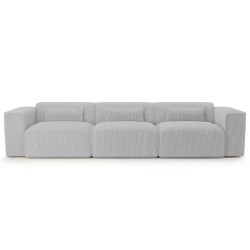 Divano fisso NUNA 4/5 posti in velluto a coste grigio