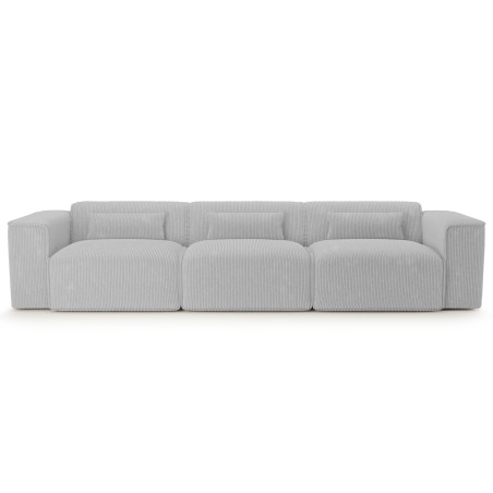 Divano fisso NUNA 4/5 posti in velluto a coste grigio