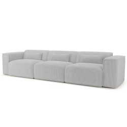 Divano fisso NUNA 4/5 posti in velluto a coste grigio