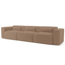 Divano fisso NUNA 4/5 posti in velluto a coste marrone