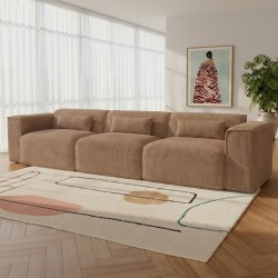 Divano fisso NUNA 4/5 posti in velluto a coste marrone