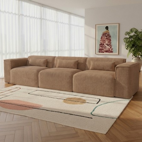 Gerades Sofa NUNA 4/5-Sitzer aus braunem Cord