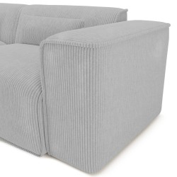 Divano panoramico fisso NUNA 7 posti con chaise longue a sinistra in velluto a coste grigio