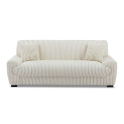 Set divano fisso a 3 posti + poltrona a 1 posto ADEA in velluto a coste beige