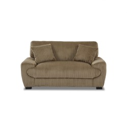 Set divani fissi 3+2 posti + poltrona 1 posto ADEA in velluto a coste marrone