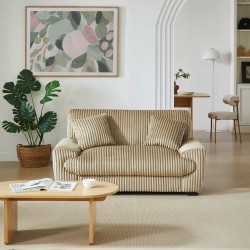 Set di divani fissi a 3+2 posti ADEA in velluto a coste marrone