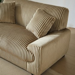 Set di divani fissi a 3+2 posti ADEA in velluto a coste marrone