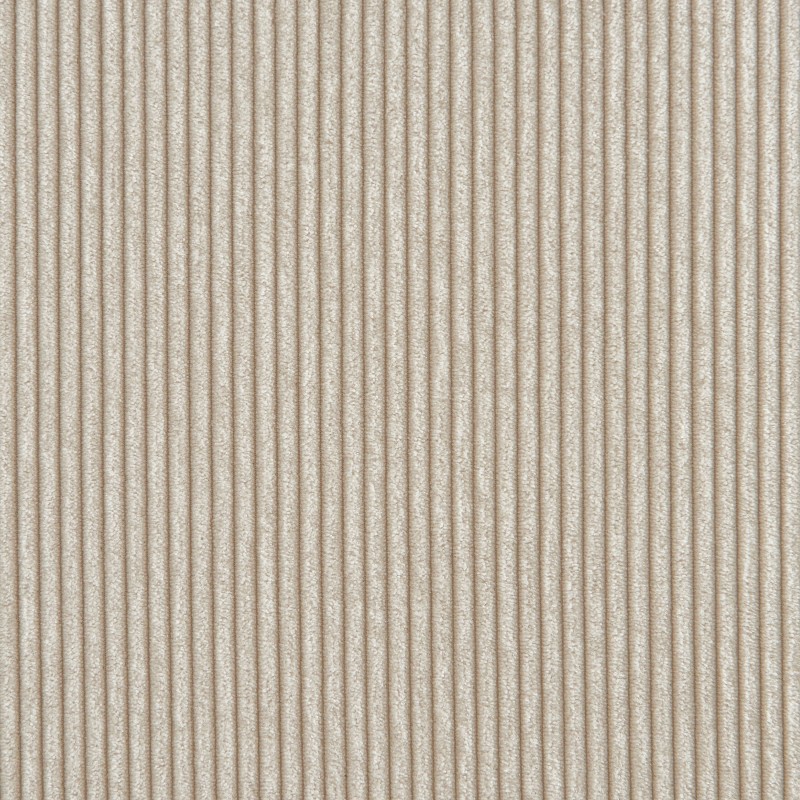 Set da pranzo con tavolo rotondo in vetro HARRY 120 cm e set di 4 sedie ELLA in velluto a coste beige e paglia intrecciata