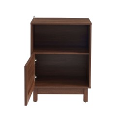 Set di 2 comodini HARIA effetto noce e rattan