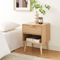 Set comò e 2 comodini JEANNE effetto rovere