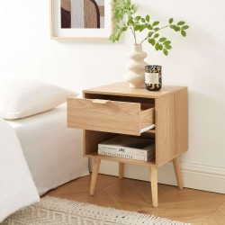 Set comò e 2 comodini JEANNE effetto rovere