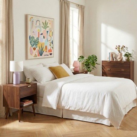 Set cassettiera e 2 comodini JEANNE effetto noce