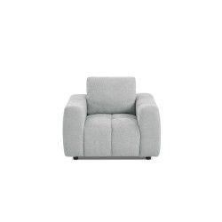 Ensemble canapé droit fixe 3 places + fauteuil 1 place KEREA tissu chenille gris