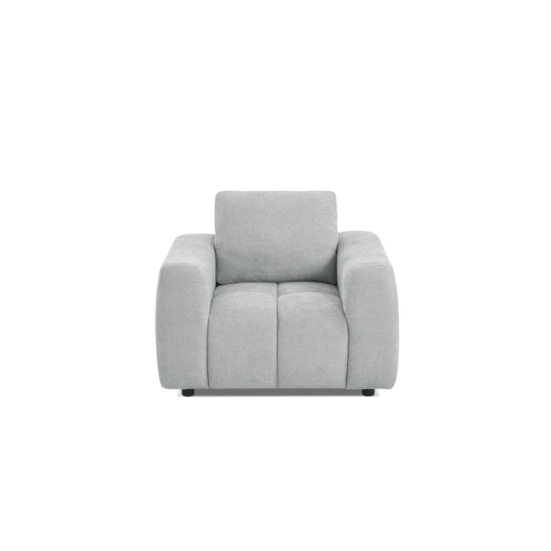 Ensemble canapé droit fixe 3 places + fauteuil 1 place KEREA tissu chenille gris