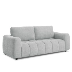 Ensemble canapé droit fixe 3 places + fauteuil 1 place KEREA tissu chenille gris