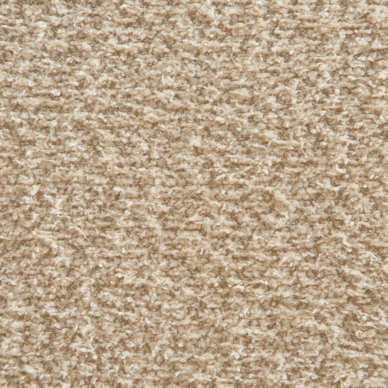 Ensemble repas table à manger ronde en verre HARRY 120 cm et lot de 4 chaises NOA tissu beige