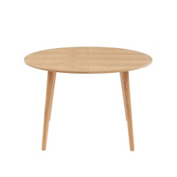 Set da pranzo con tavolo allungabile ORACLE in rovere impiallacciato e set di 2 sedie NOA in tessuto beige