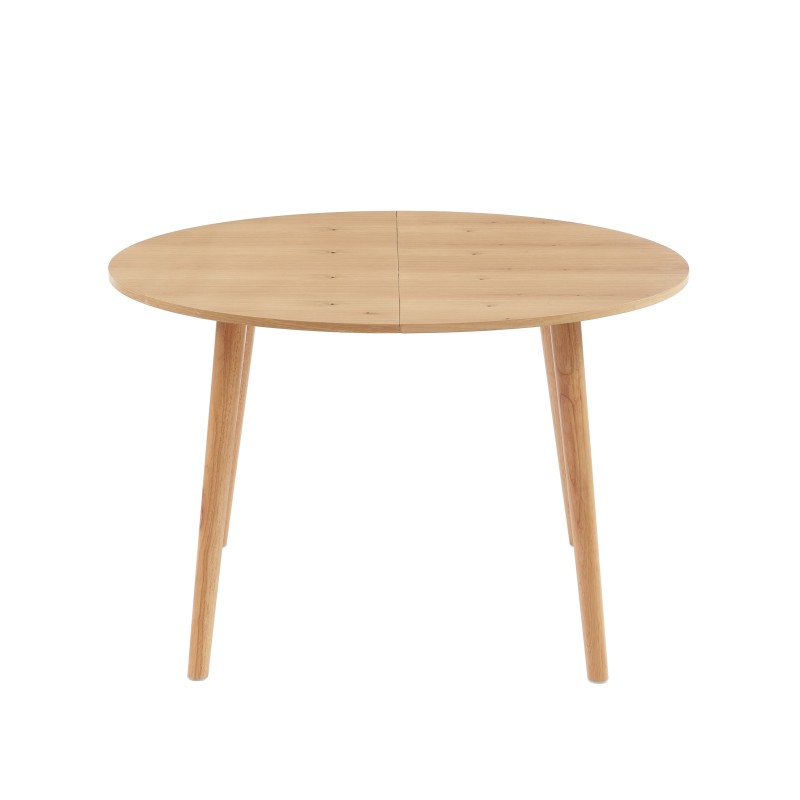 Set da pranzo con tavolo allungabile ORACLE in rovere impiallacciato e set di 2 sedie NOA in tessuto beige