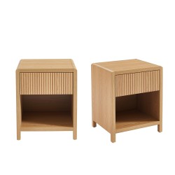 Set di 2 comodini UTICA effetto rovere