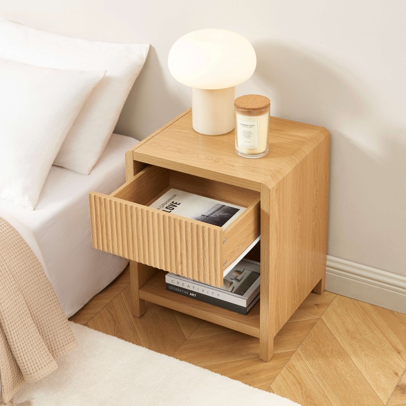 Set di 2 comodini UTICA effetto rovere