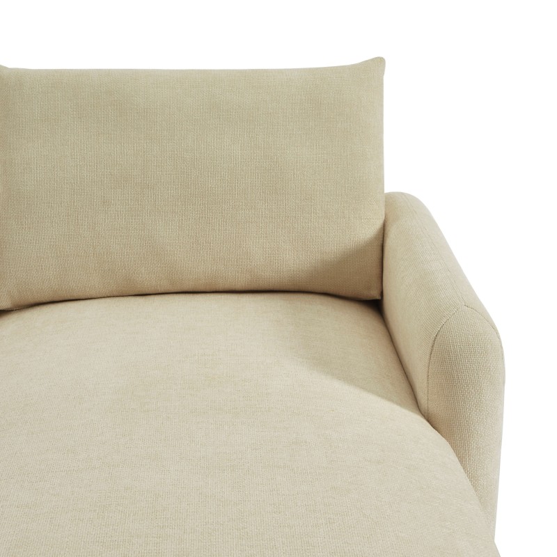 Canapé d'angle CALIBA fixe tissu taupe 4 places