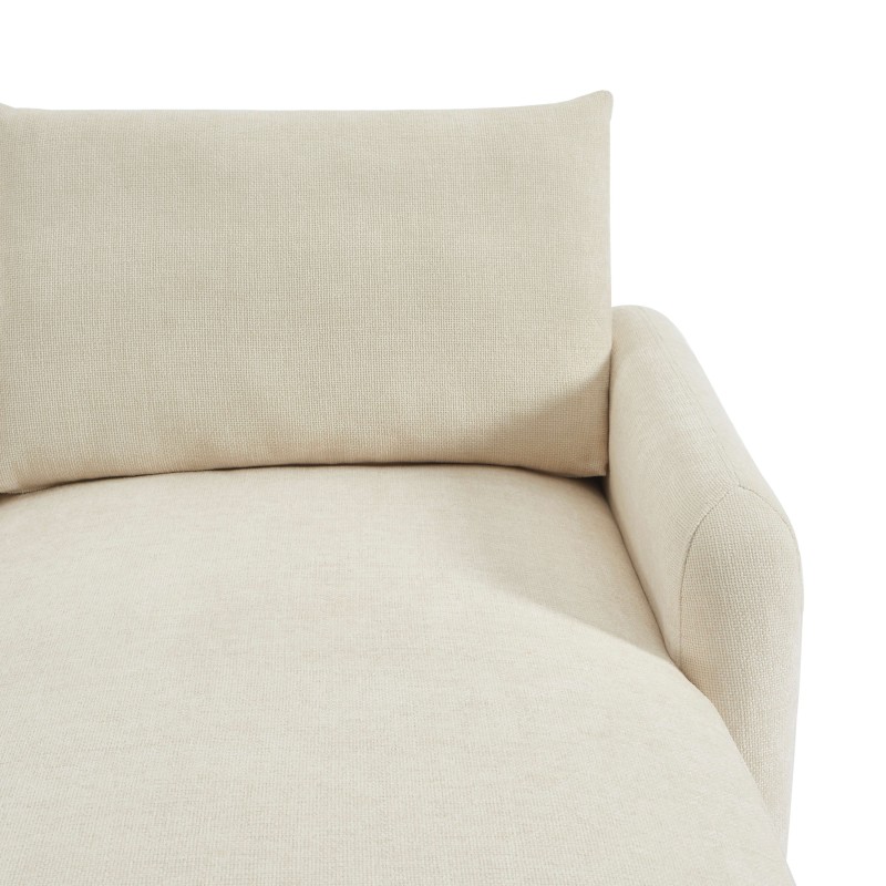 Canapé d'angle CALIBA fixe tissu beige 4 places