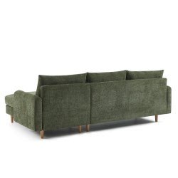 Canapé d'angle CALIBA fixe tissu vert 4 places
