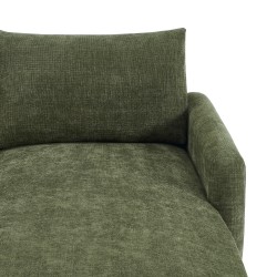 Canapé d'angle CALIBA fixe tissu vert 4 places