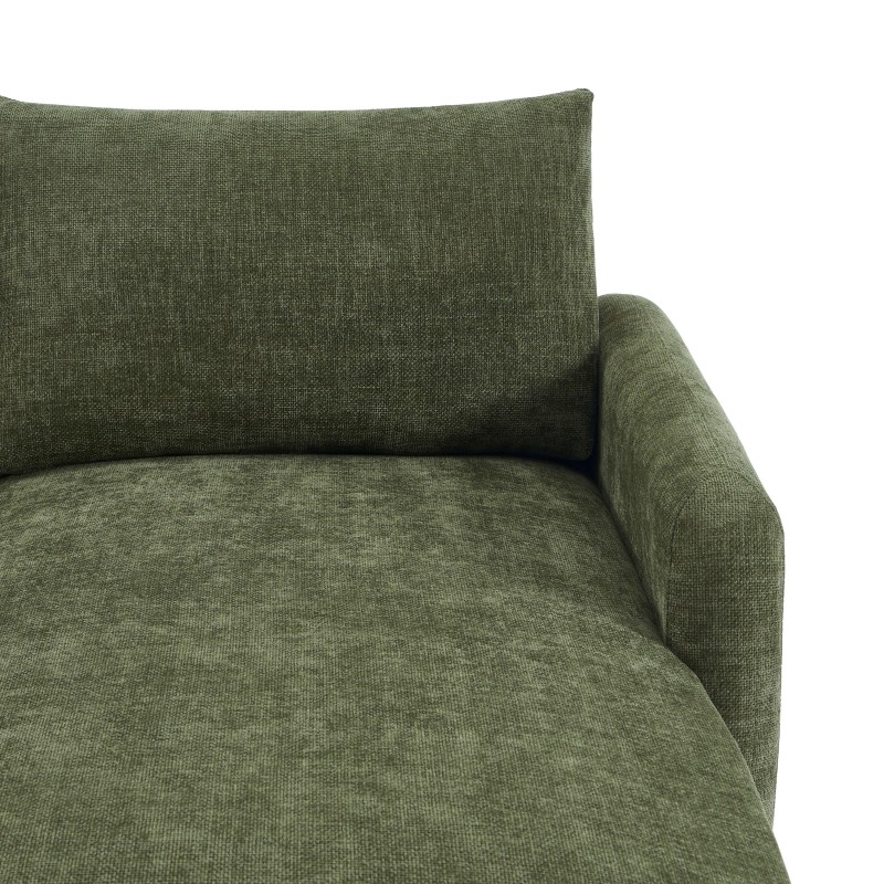 Canapé d'angle CALIBA fixe tissu vert 4 places