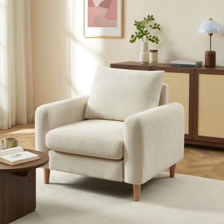 Fauteuil CALIBA tissu beige 1 place