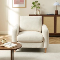 Fauteuil CALIBA tissu beige 1 place