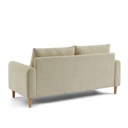Canapé droit CALIBA fixe tissu taupe 3 places